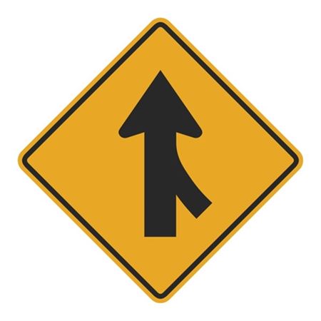 Right Lane Merge (Graphic) Sign 24" x 24"